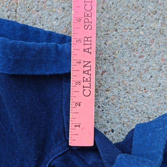 Vintage Sasson High Waisted Rise Pleated Dark Denim Navy Jean Shorts Size 32 - Picture 10 of 10